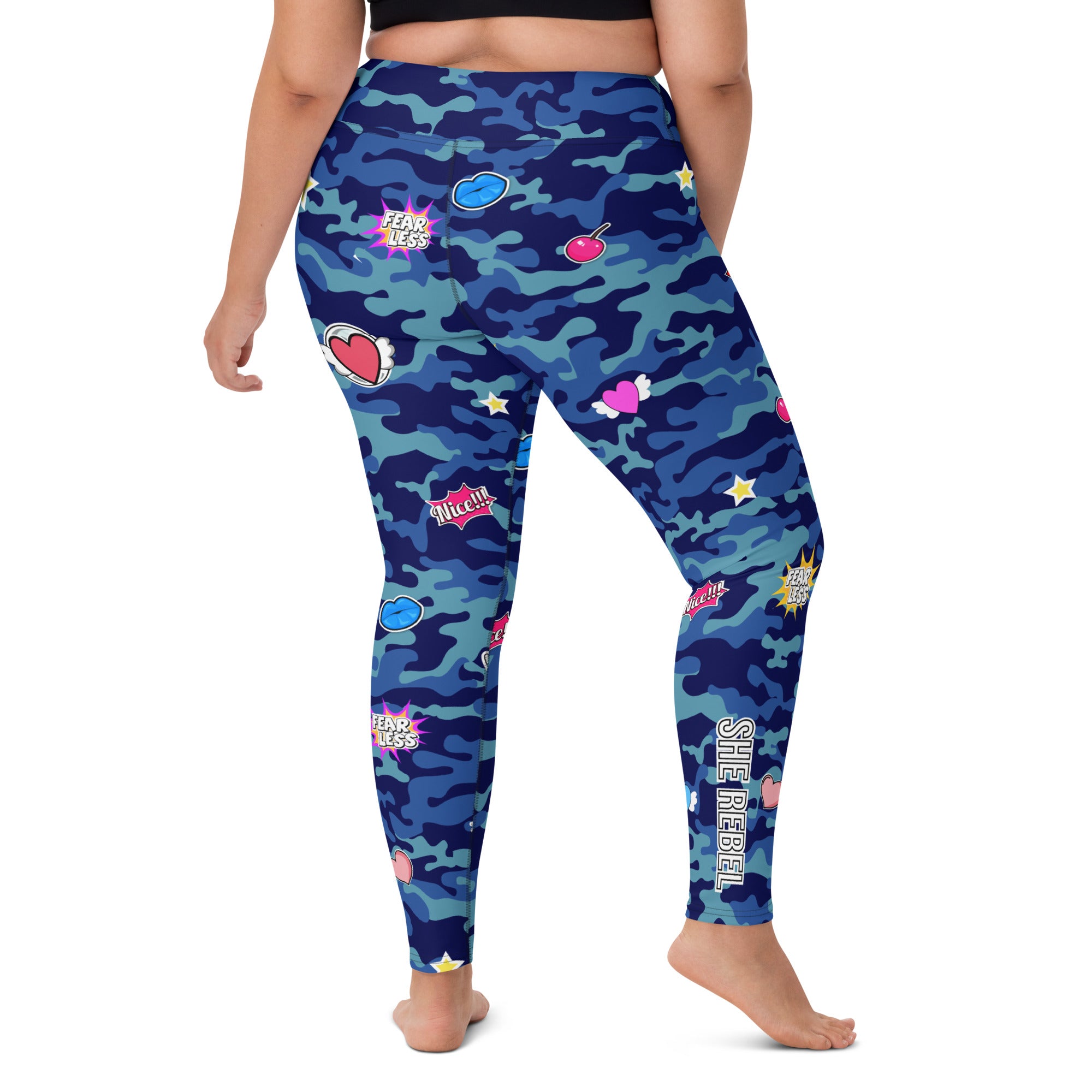 Fierce Blue Camo Yoga Leggings
